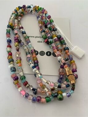 Multicolor Body Waist Chain Glass Seed Bead 34 inches Long